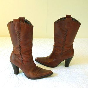 Steve Madden Brown High Heel Cowboy Boots size 8M